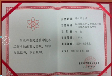 重庆市儿童孤独症（自闭症）康复中心科技进步奖